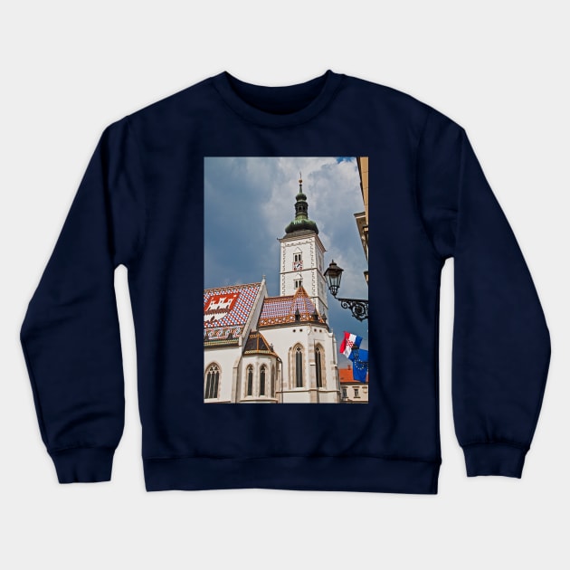 St. Mark's Church, Zagreb, Croatia Crewneck Sweatshirt by vadim19